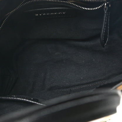 Burberry Goatskin Vintage Check Small Banner Tote Black 5 of 10