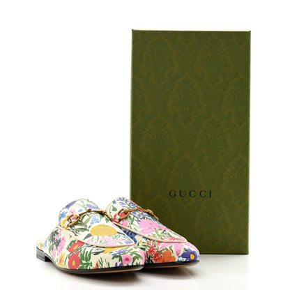 Gucci X KEN SCOTT Canvas Infinity Giardino d Apri Womens Princetown Slippers 38 Ivory Pink Mystic White 10 of 10