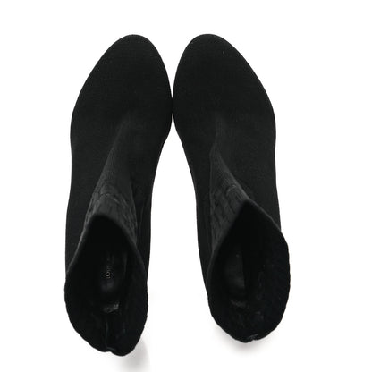 Louis Vuitton Monogram Stretch Fabric Silhouette Ankle Boots 37 Black 2 of 10