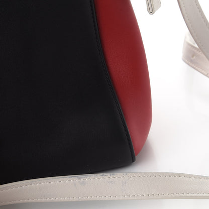 Saint Laurent Calfskin Small Cabas Rive Gauche Bag Black Red Yellow White 9 of 14