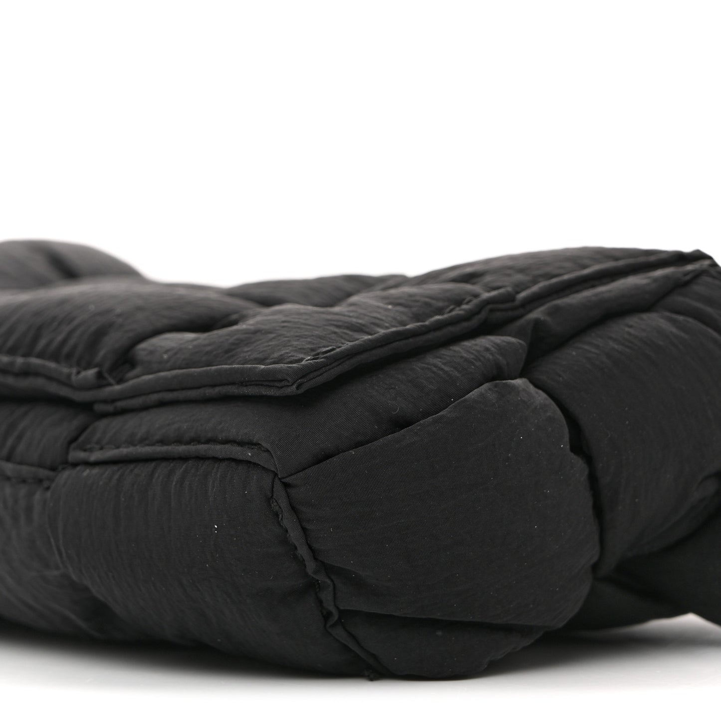 Nylon Intrecciato Padded Tech Mini Cassette Belt Bag Black