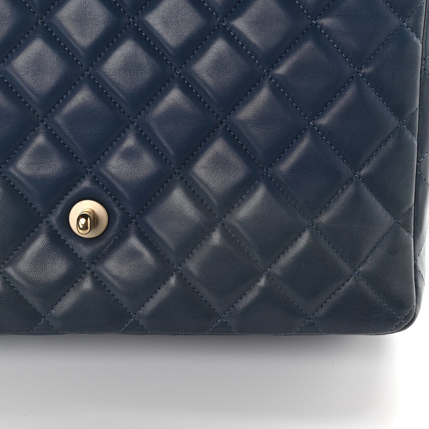 Lambskin Quilted Jumbo Single Flap Light Blue