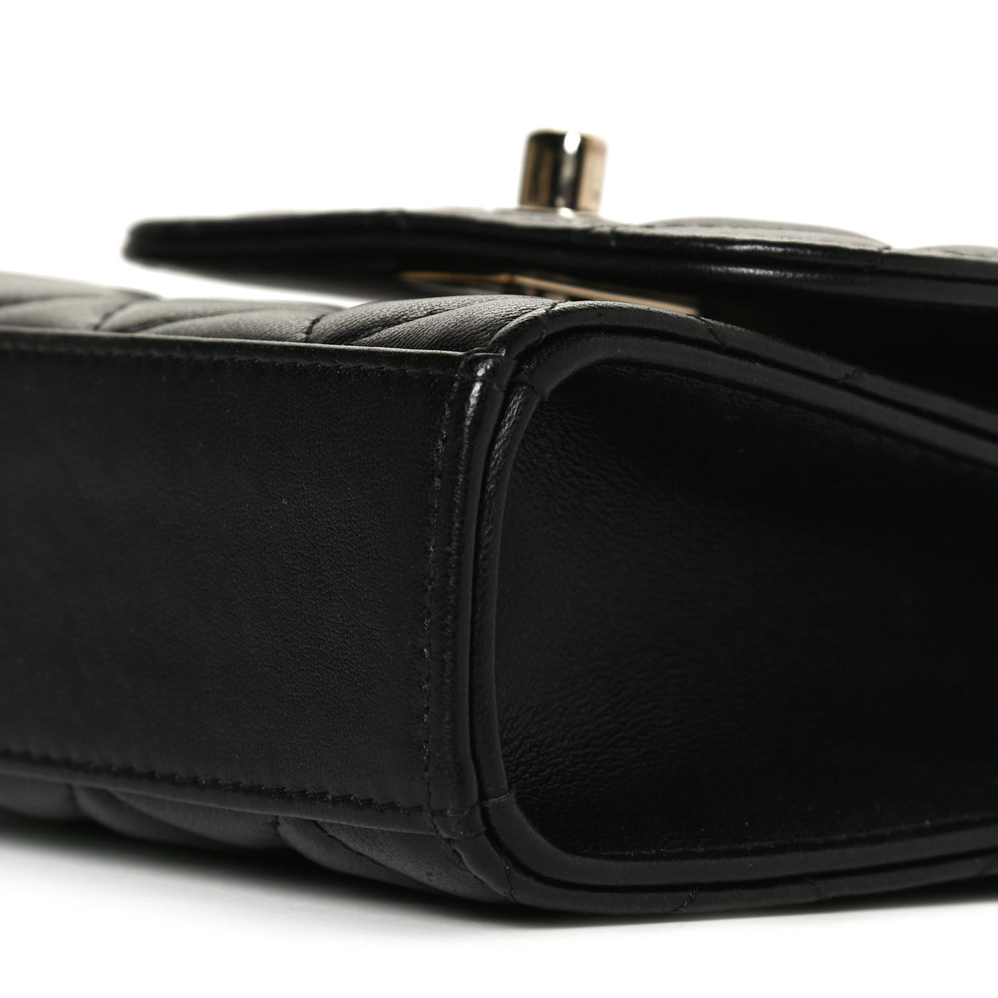 Lambskin Quilted Mini Trendy CC Clutch With Chain Black