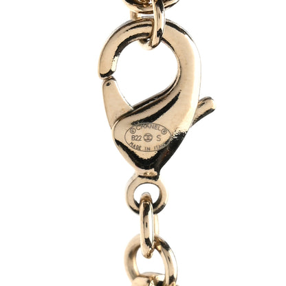 Chanel Metal Lambskin CC Chain Necklace Gold White 5 of 5