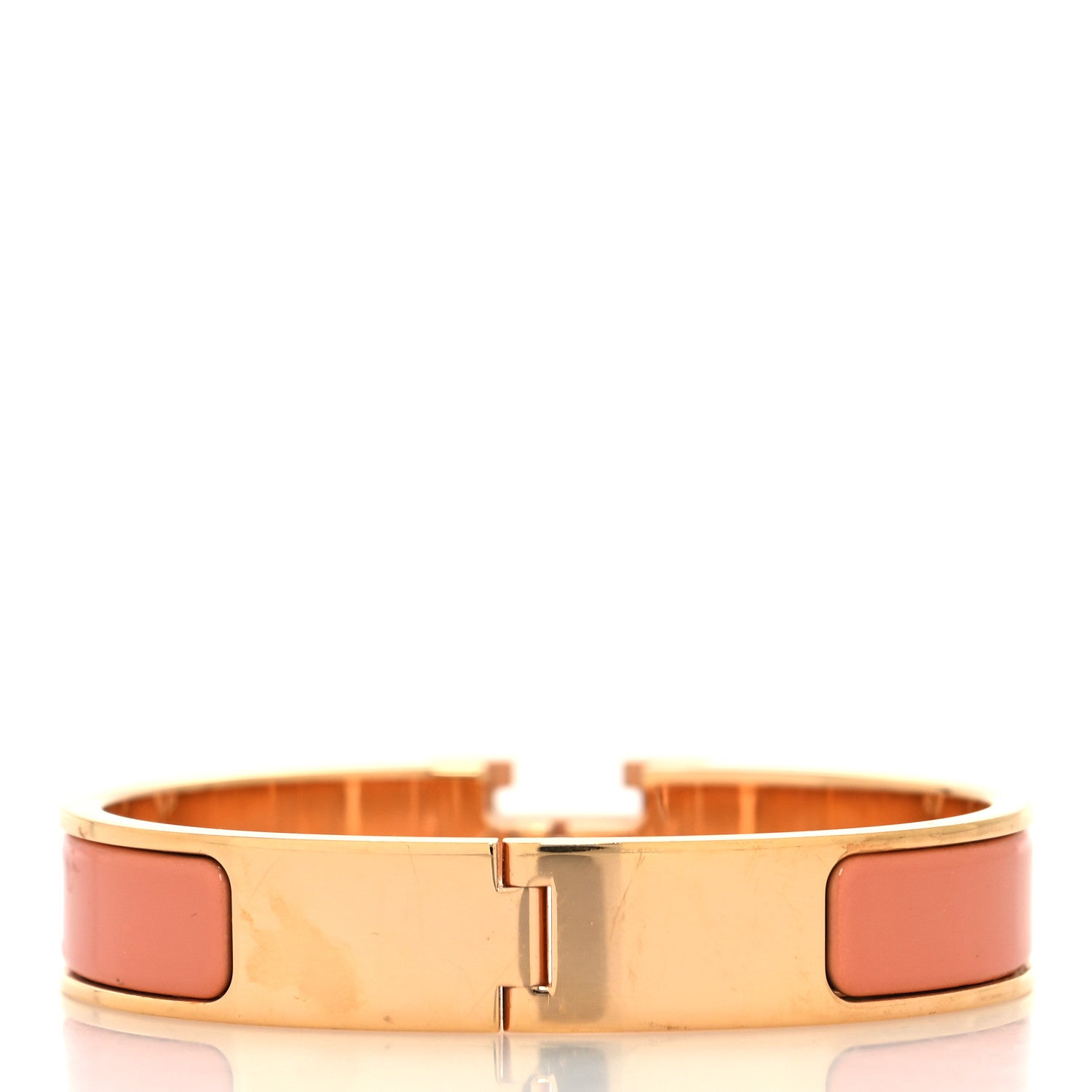 Hermes Enamel Narrow Clic Clac H Bracelet PM Rose Saumon 3 of 5