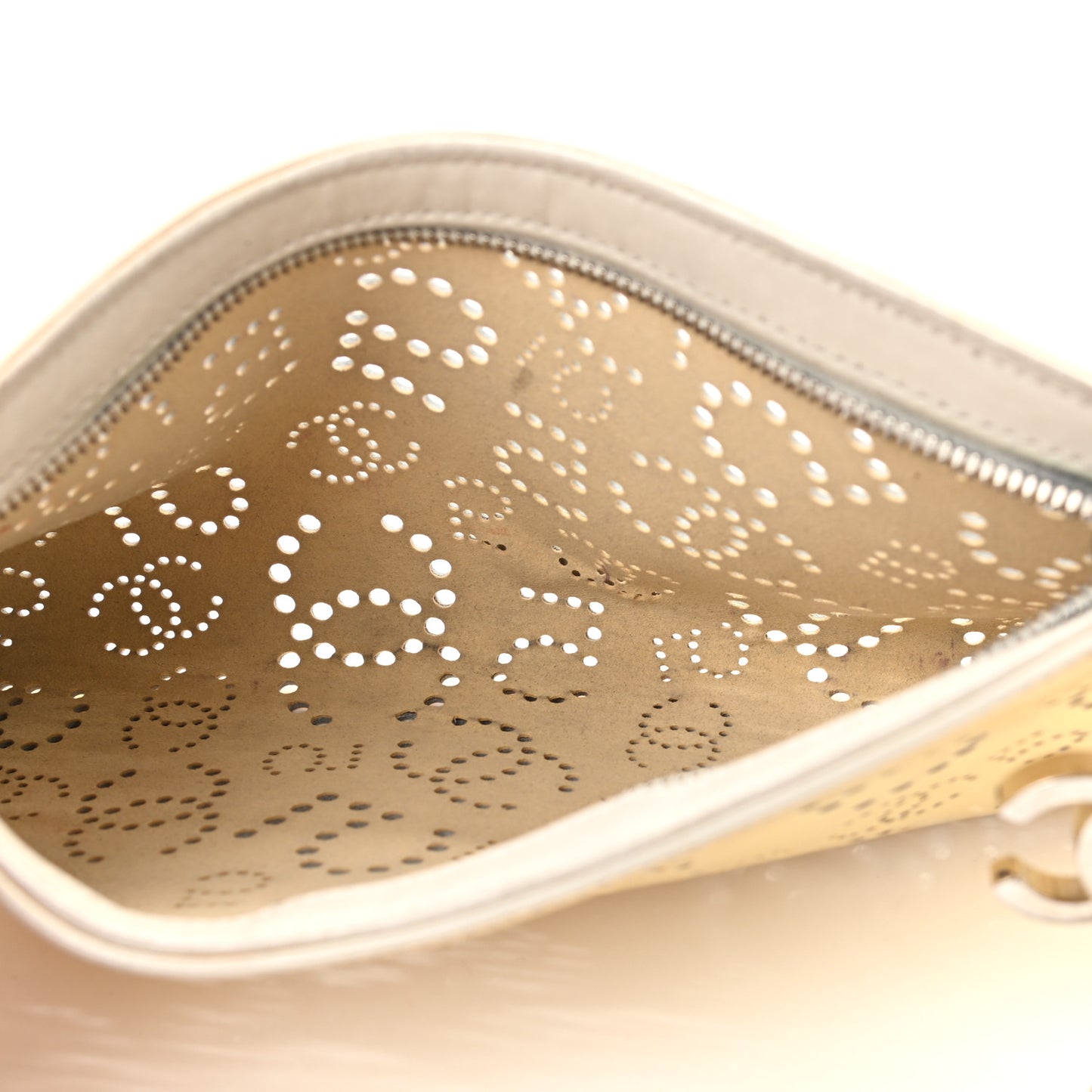 Patent Perforated CC N°5 Clutch Yellow