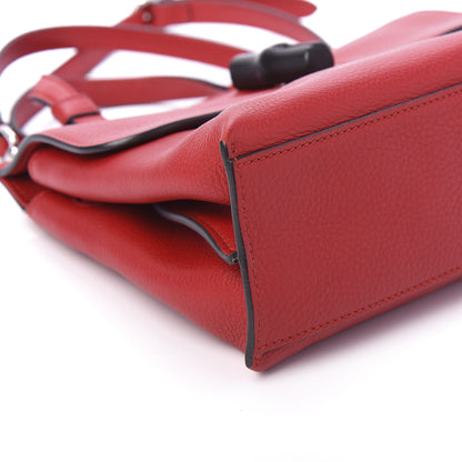 Gucci Cellarius Calfskin Small Bamboo Daily Top Handle Bag Hibiscus Red 6 of 9
