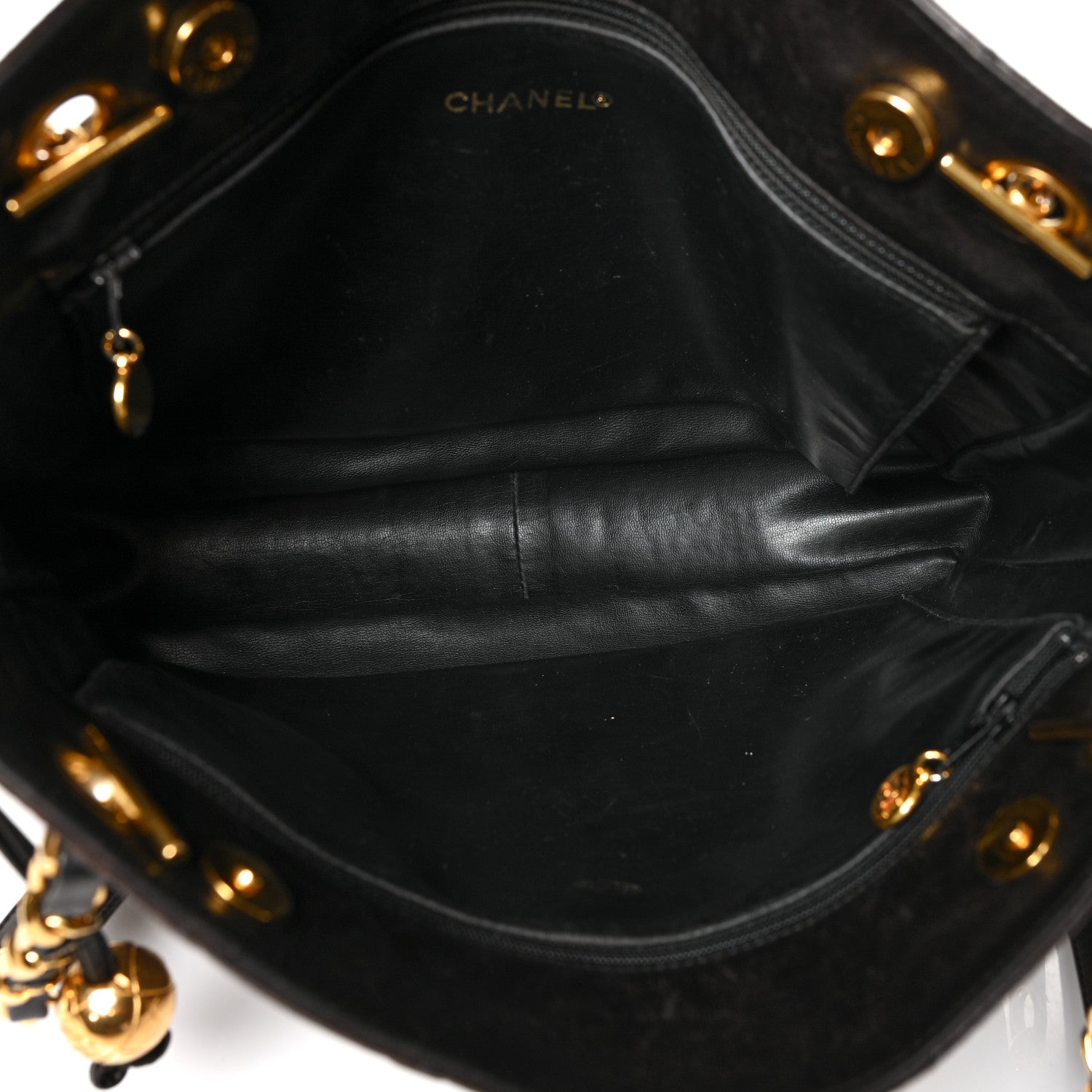 Chanel Lambskin Quilted Shopping Tote Black 5 of 11