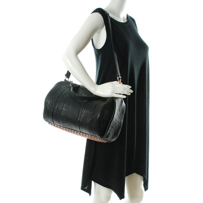 Alexander Wang Pebbled Lambskin Rocco Black Rose Gold Hardware 2 of 7