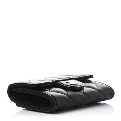 Chanel Lambskin Quilted Flap Card Holder Wallet Black 4 of 8