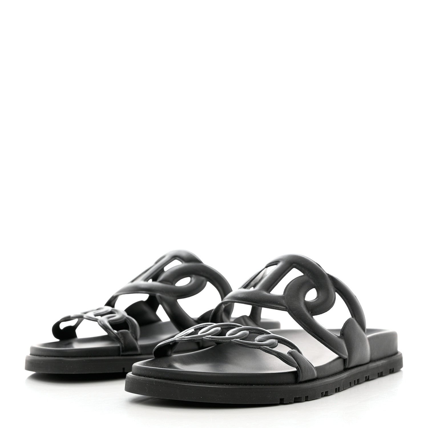 Hermes Nappa Extra Sandals 38.5 Black 3 of 9