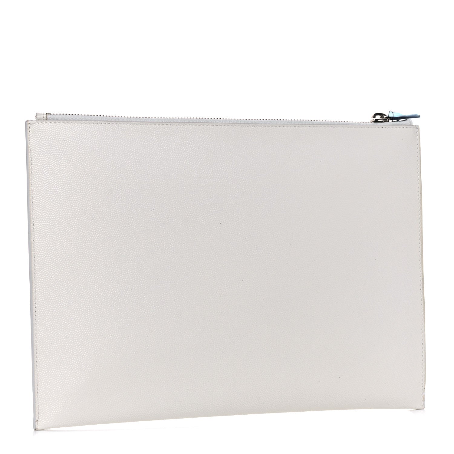 Saint Laurent Grain de Poudre Zipped Document Holder White 3 of 12