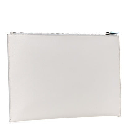 Saint Laurent Grain de Poudre Zipped Document Holder White 3 of 12