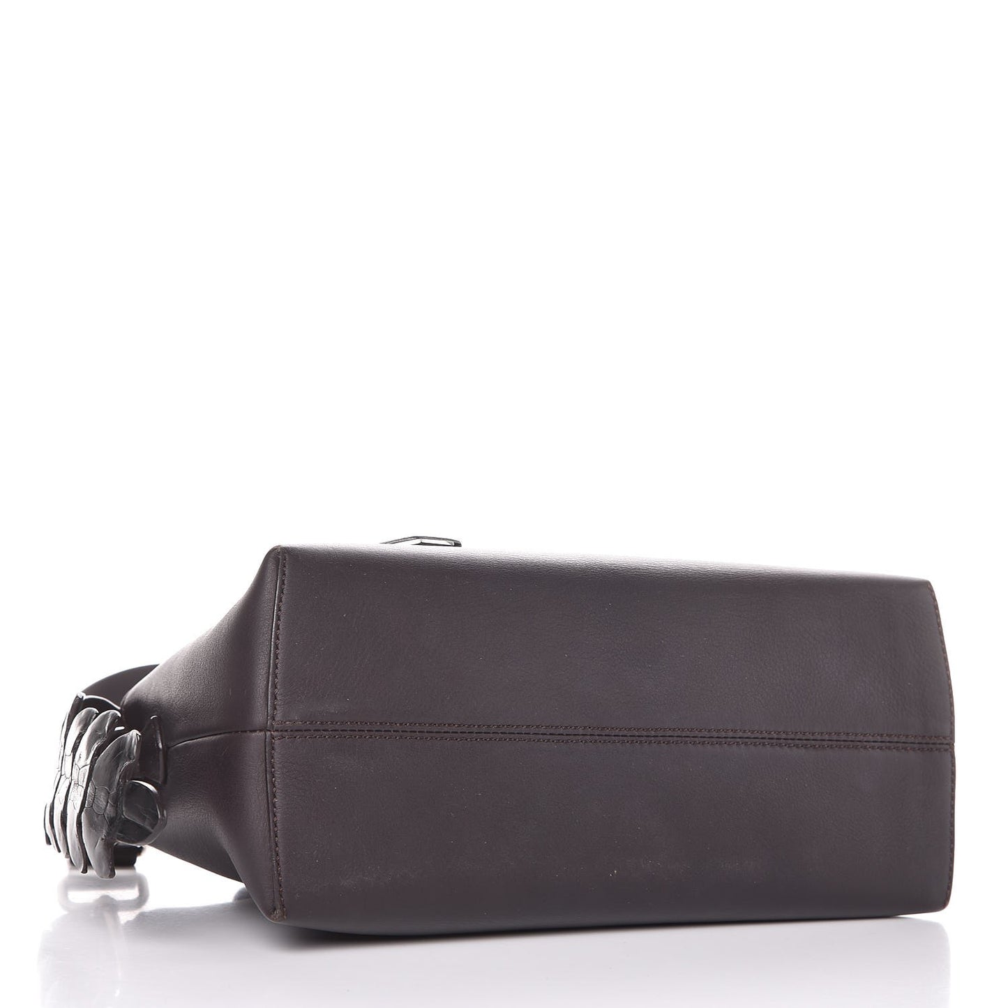 Vitello Dolce Croc Tail Medium By The Way Boston Bag Dark Brown