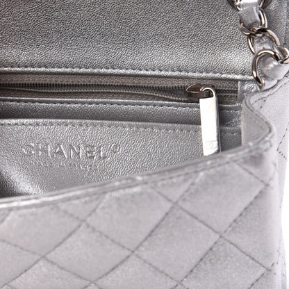 Chanel Metallic Lambskin Quilted Mini Square Flap Silver 6 of 10