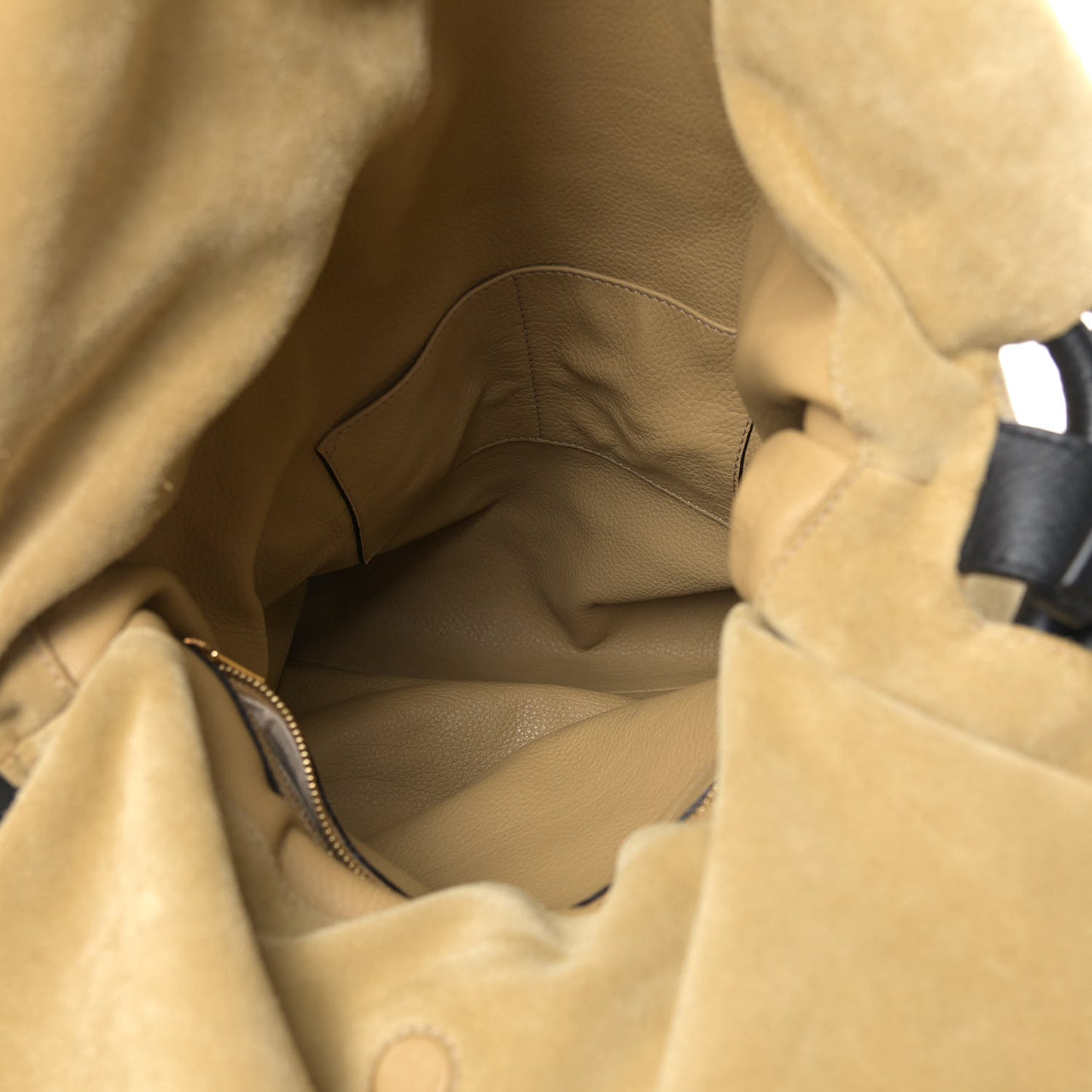 Suede Flamenco Knot Bag Gold Brown