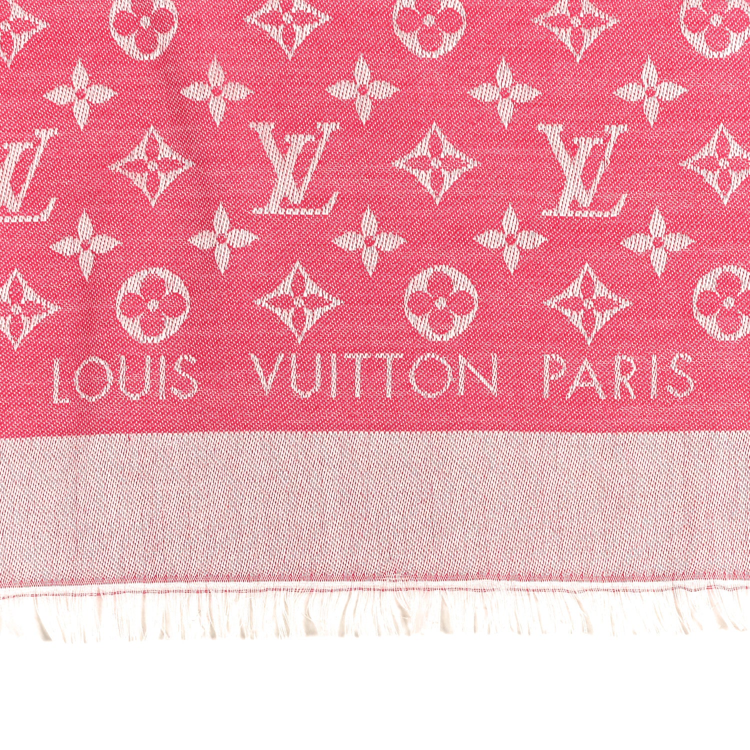 Louis Vuitton Wool Silk Monogram Denim Shawl Pivoine 4 of 10