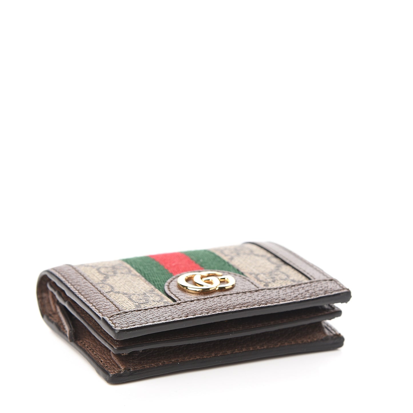 GG Supreme Monogram Web Ophidia Card Case Beige New Acero