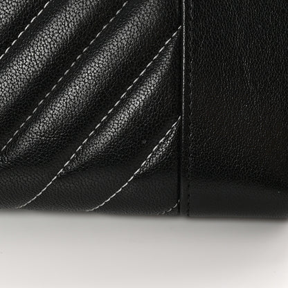 Chanel Sheepskin Chevron Quilted Mademoiselle Vintage Zip Around Wallet Black 11 of 11