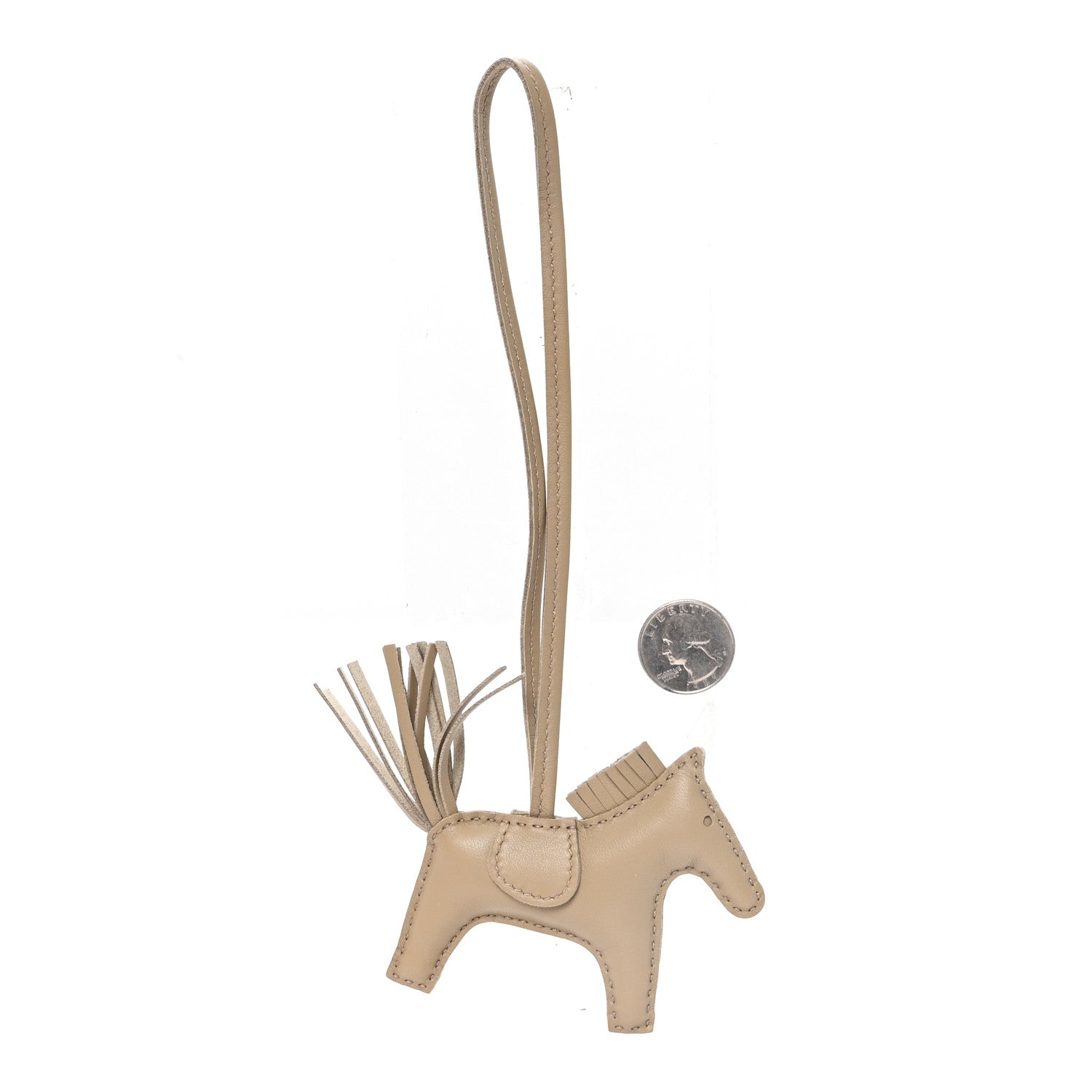 Hermes Milo Lambskin Grigri Rodeo Horse Bag Charm PM Beige Marfa Beige Marfa 2 of 4