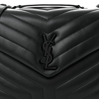 Saint Laurent Calfskin Y Quilted Monogram Monochrome Medium Loulou Chain Satchel Black 8 of 10