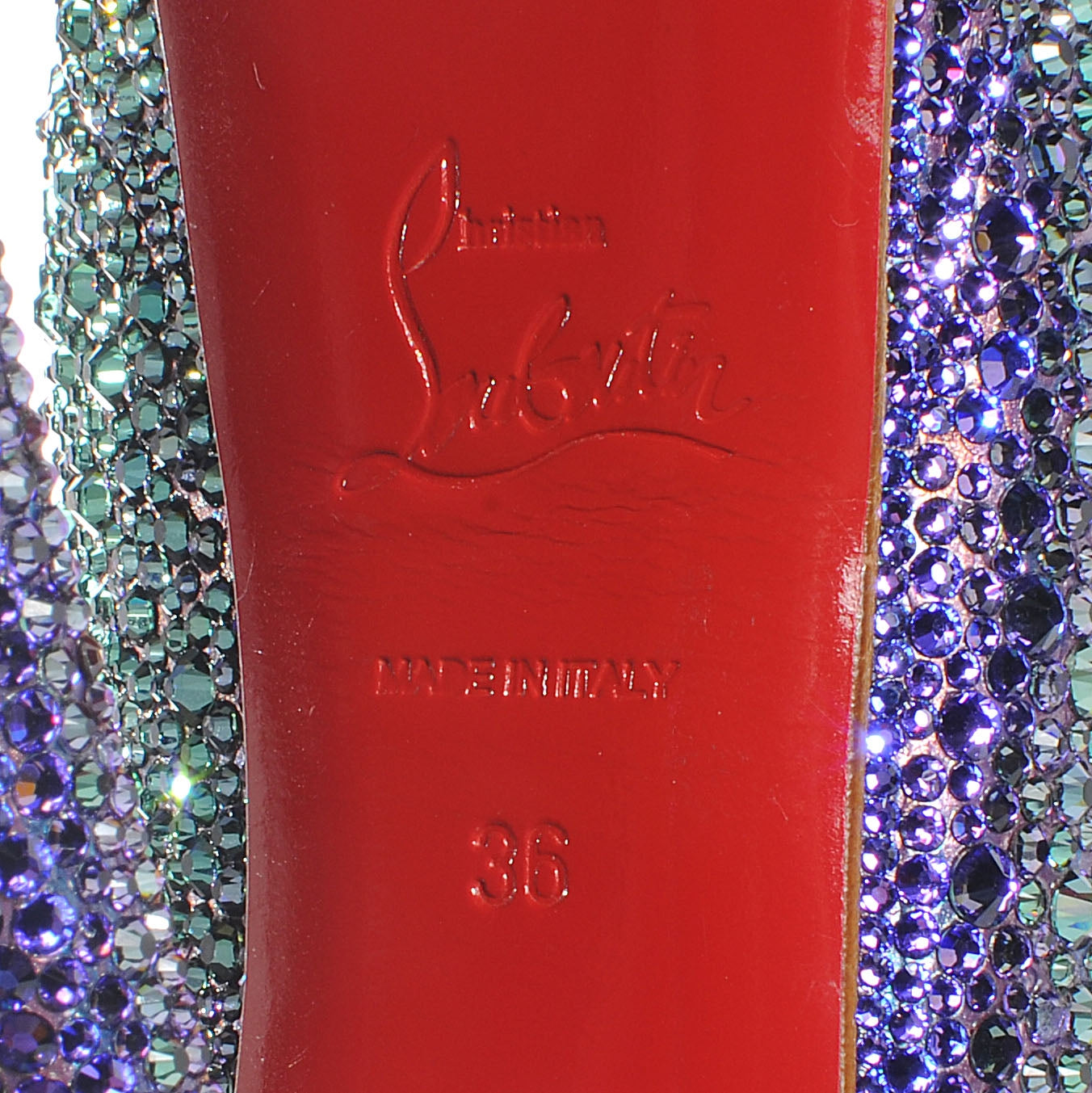 Christian Louboutin Swarovski Strass Lady Peep 150 Pumps 36 Heliotrope 6 of 6