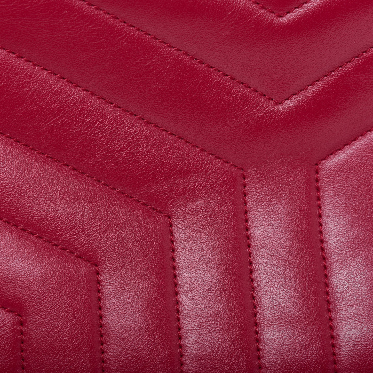 Calfskin Y Quilted Monogram Medium Loulou Chain Satchel Lipstick Red