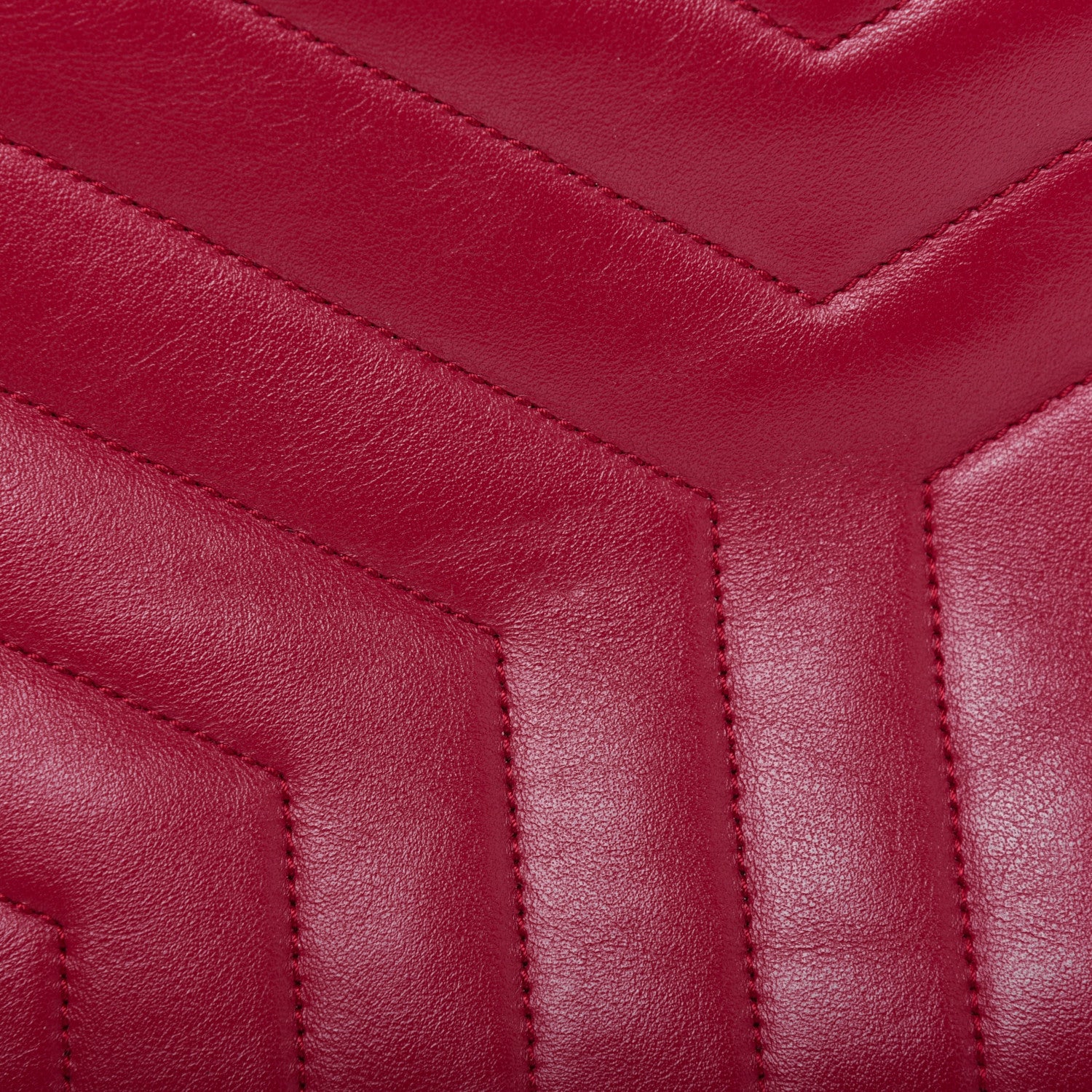 Saint Laurent Calfskin Y Quilted Monogram Medium Loulou Chain Satchel Lipstick Red 18 of 20