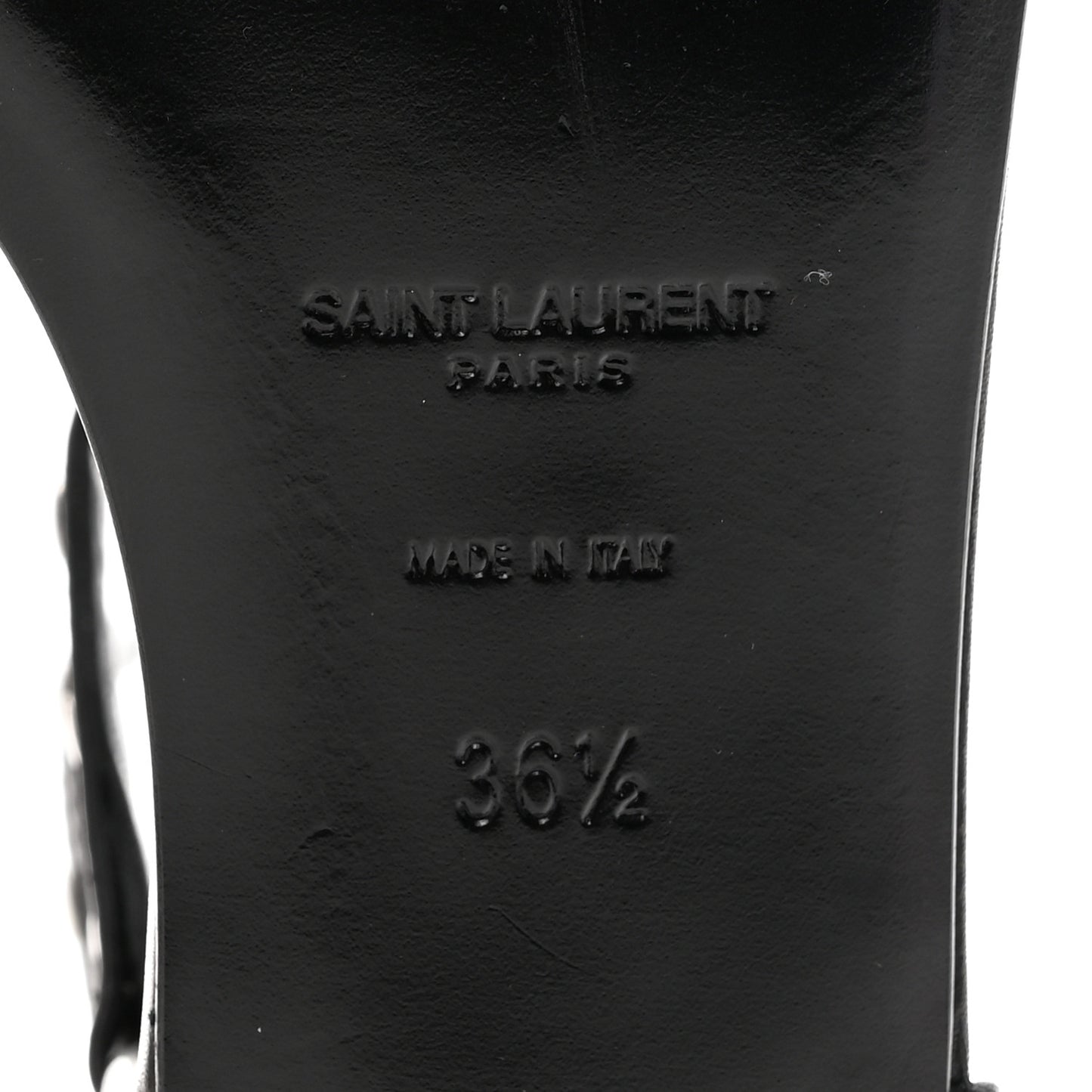 Calfskin Studded Ankle Strap Sandals 36.5 Black