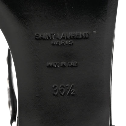 Saint Laurent Calfskin Studded Ankle Strap Sandals 36.5 Black 7 of 10