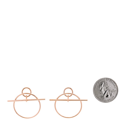 Hermes 18K Rose Gold PM Loop Earrings 2 of 5