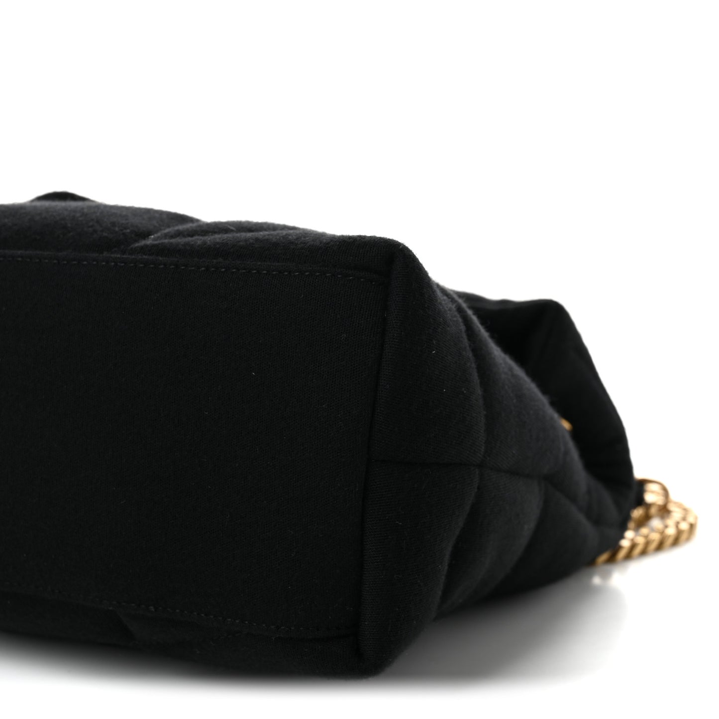 Wool Jersey Quilted Medium Loulou Puffer Monogram Chain Black