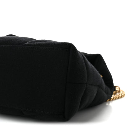Saint Laurent Wool Jersey Quilted Medium Loulou Puffer Monogram Chain Black 9 of 9