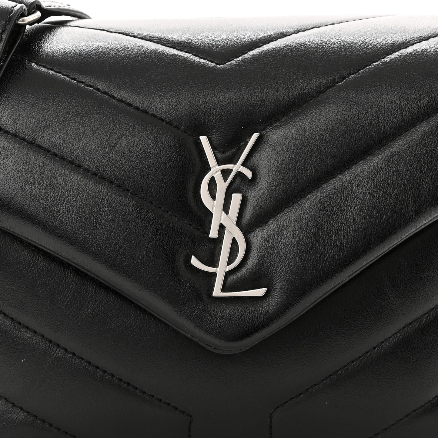 Calfskin Y Quilted Monogram Toy Loulou Crossbody Bag Black