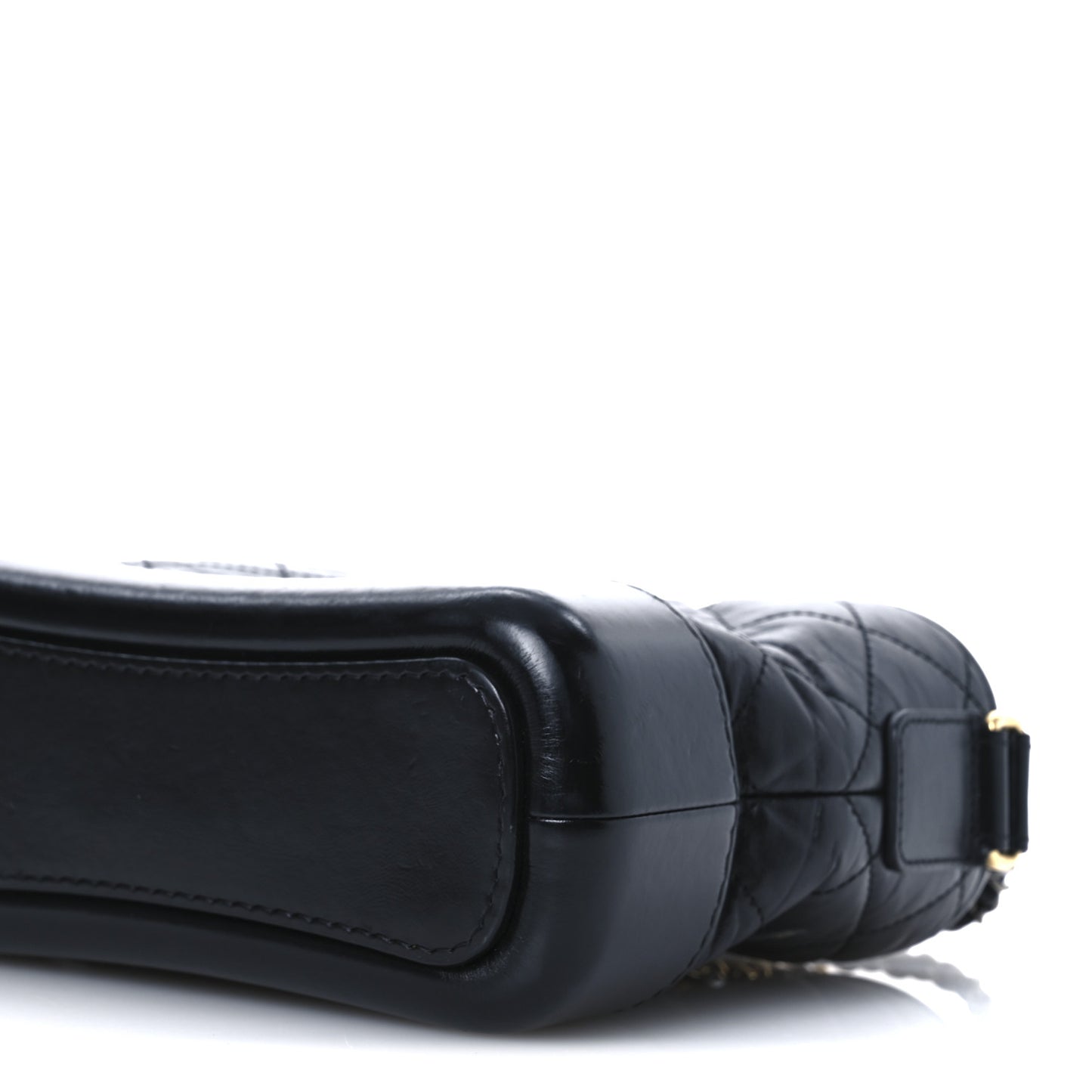 Aged Calfskin Quilted Small Gabrielle Hobo Black
