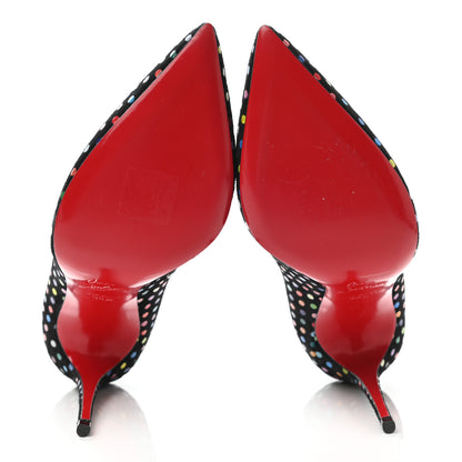 Christian Louboutin Suede Polka Dot Hot Chick 100 Pumps 36.5 Black Multicolor 5 of 8