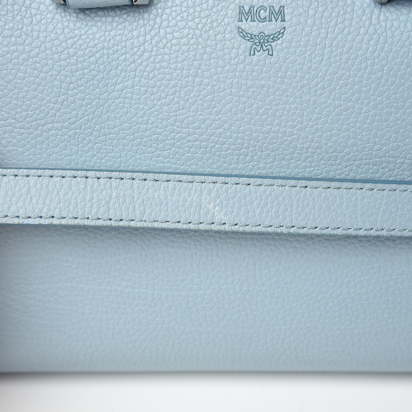Grained Calfskin Small Ella Boston Sky Blue