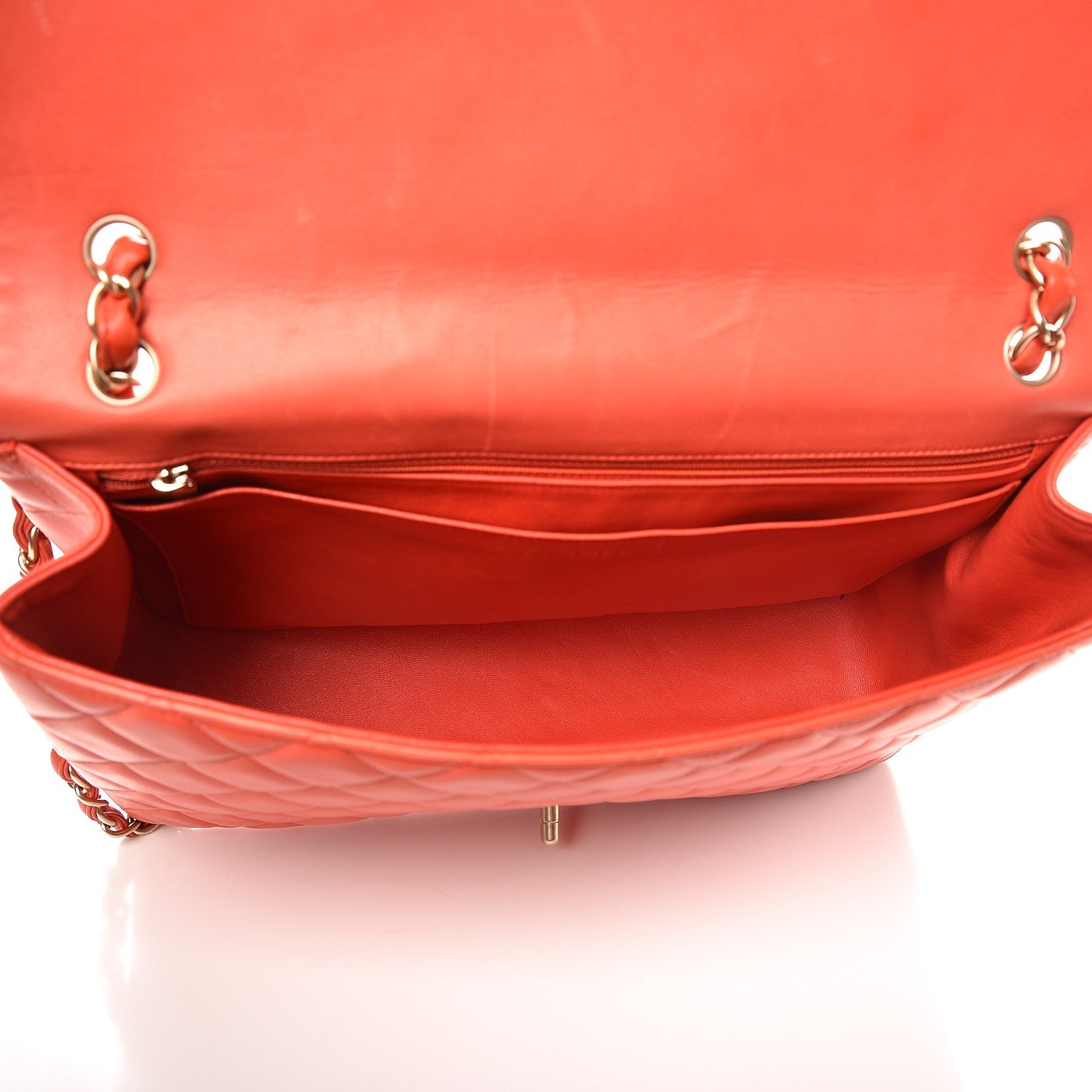 Chanel Lambskin Quilted Maxi Single Flap Light Red 5 of 12
