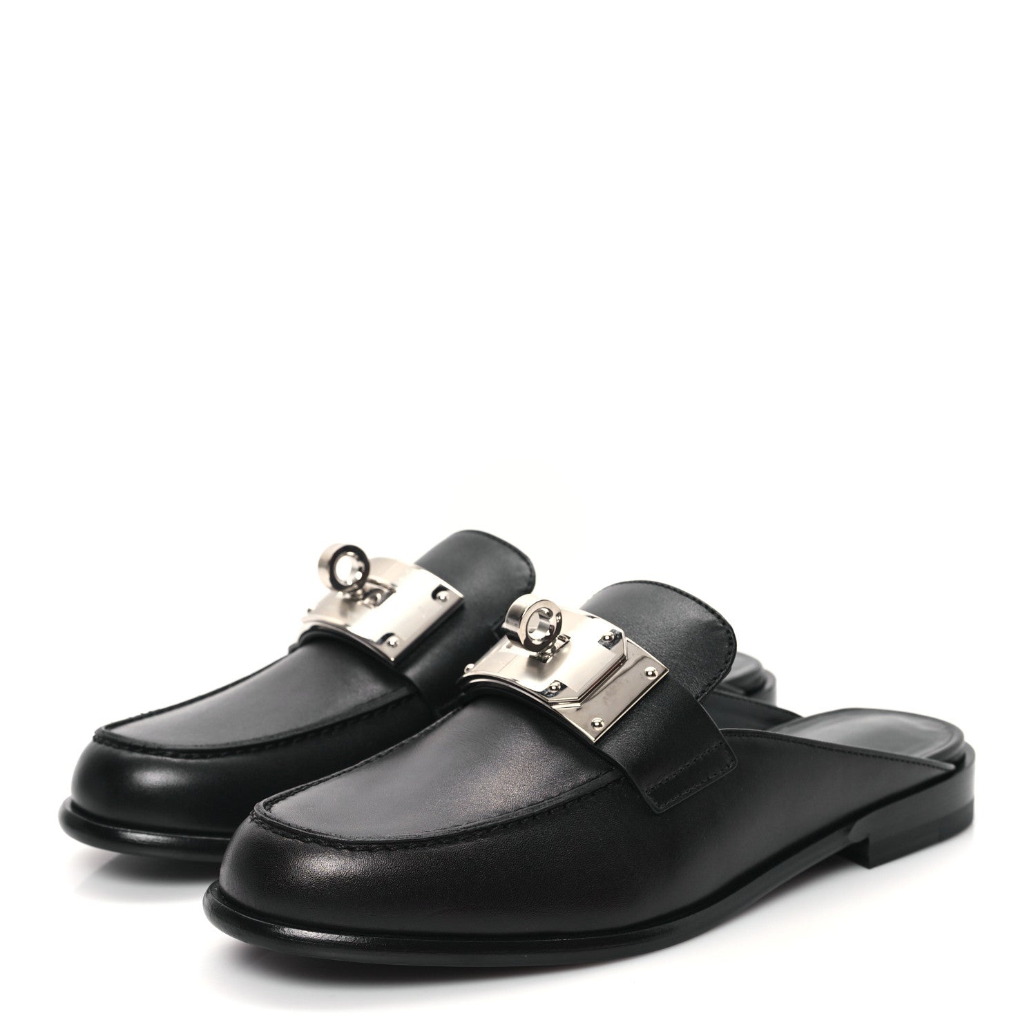 Hermes Calfskin Iota Mules 37 Black 3 of 9