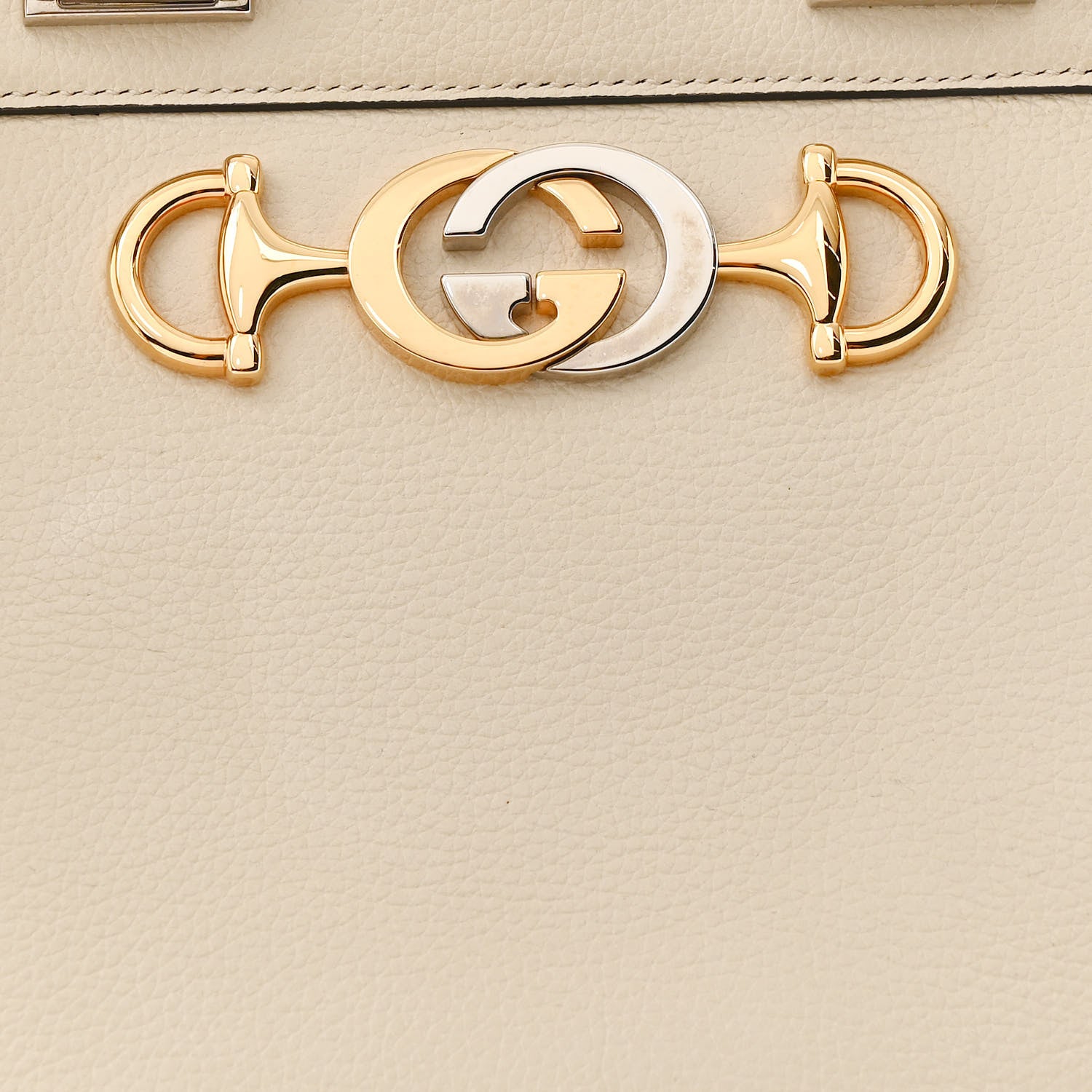 Gucci Grainy Calfskin Small Zumi Top Handle Bag Mystic White 10 of 16