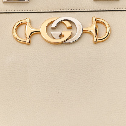 Gucci Grainy Calfskin Small Zumi Top Handle Bag Mystic White 10 of 16