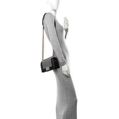 Chanel Calfskin Pearl Small Boy Flap Black 3 of 10