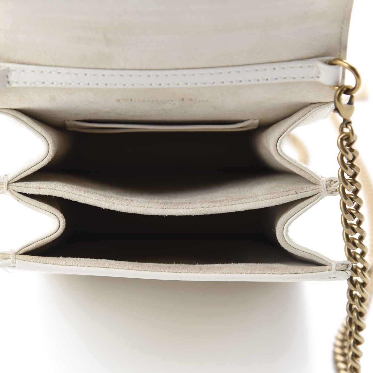 Lambskin Studded Vertical Diorama White