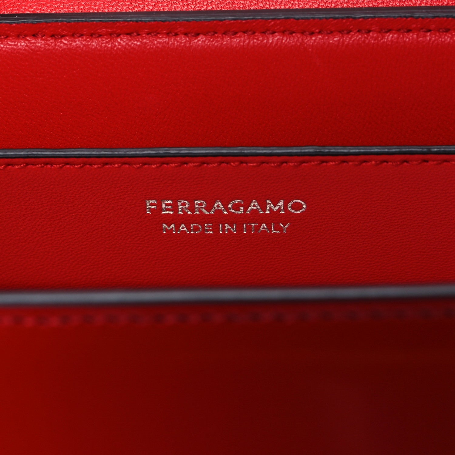 Salvatore Ferragamo Brushed Calfskin Medium Geometric Prisma Shoulder Bag Flame Red 6 of 9
