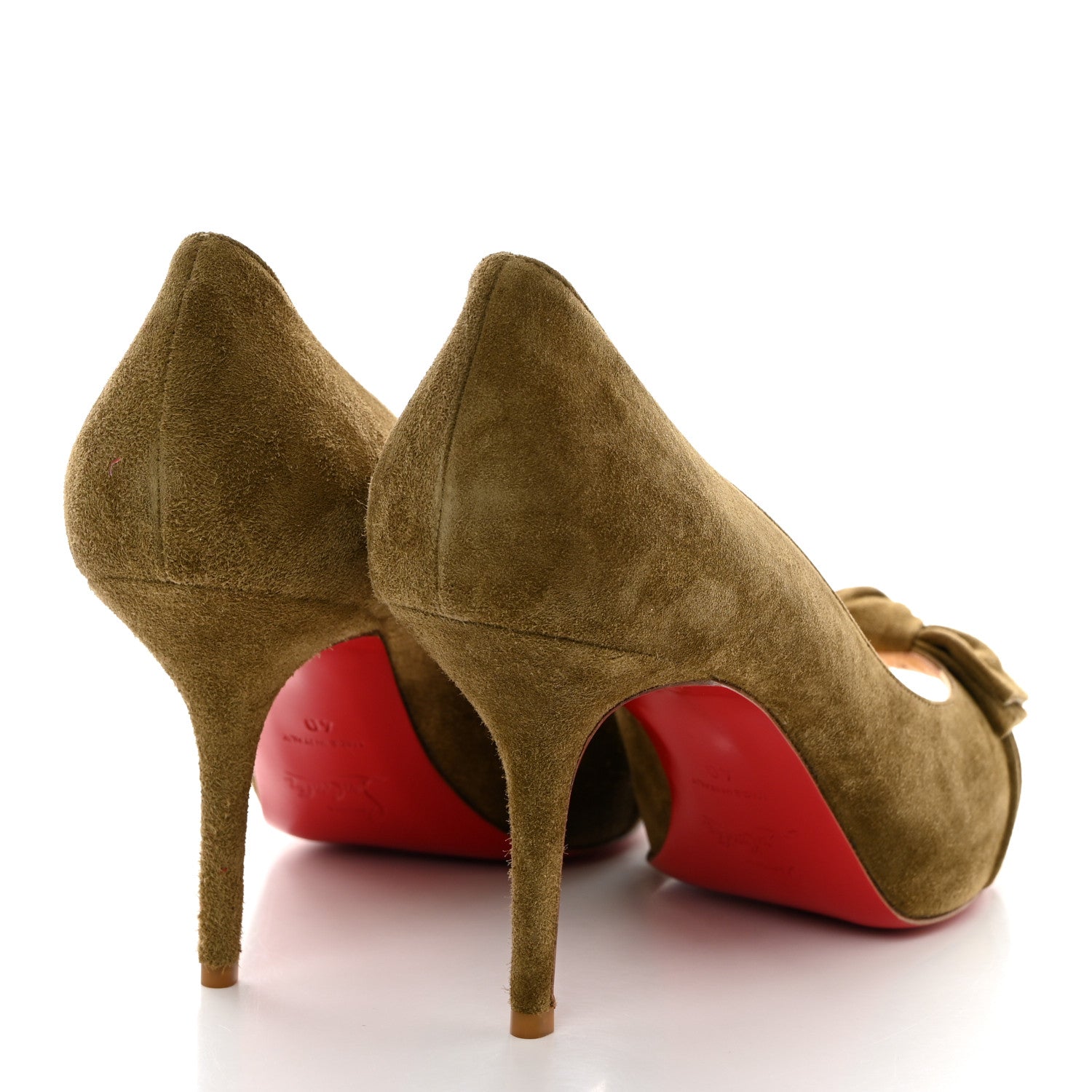 Christian Louboutin Suede Madame Butterfly 85 Pumps 40 Green 4 of 7