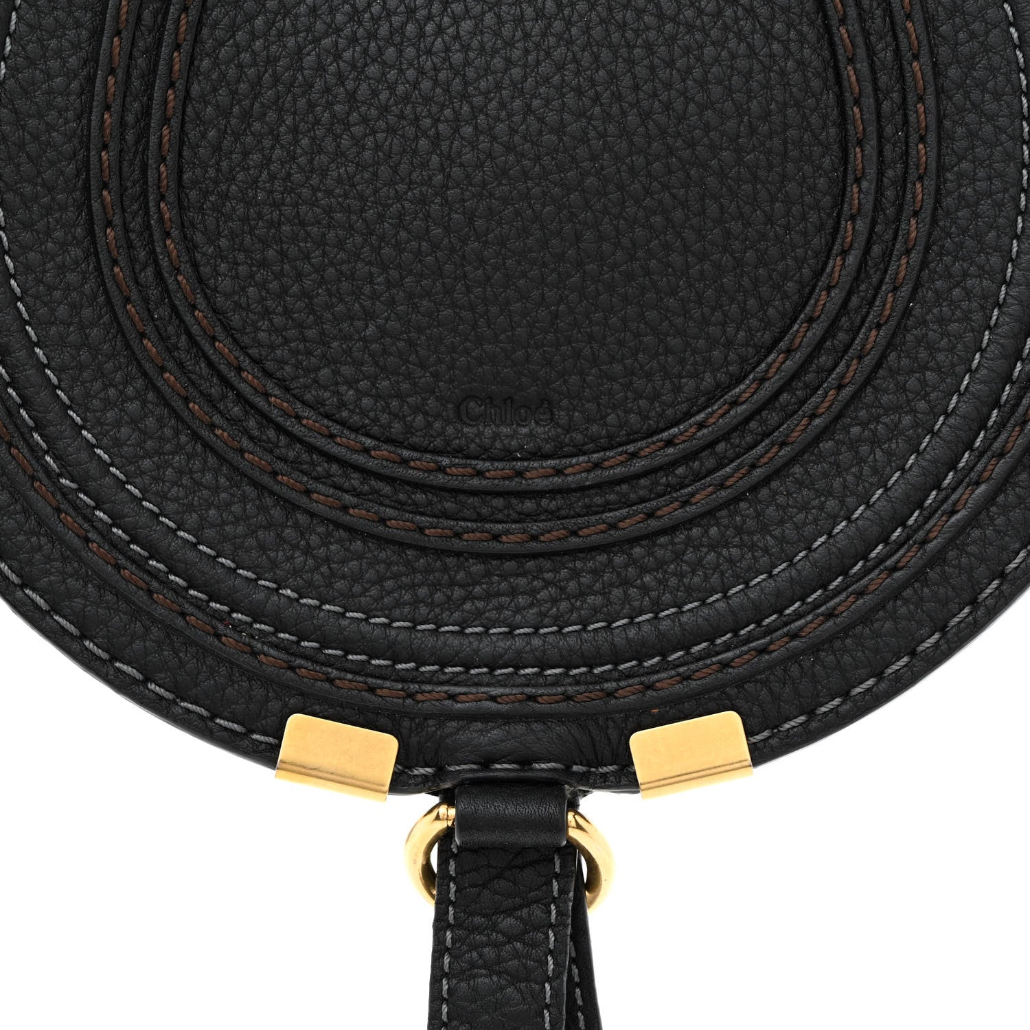 Chloe Grained Calfskin Small Marcie Saddle Bag Black 8 of 11