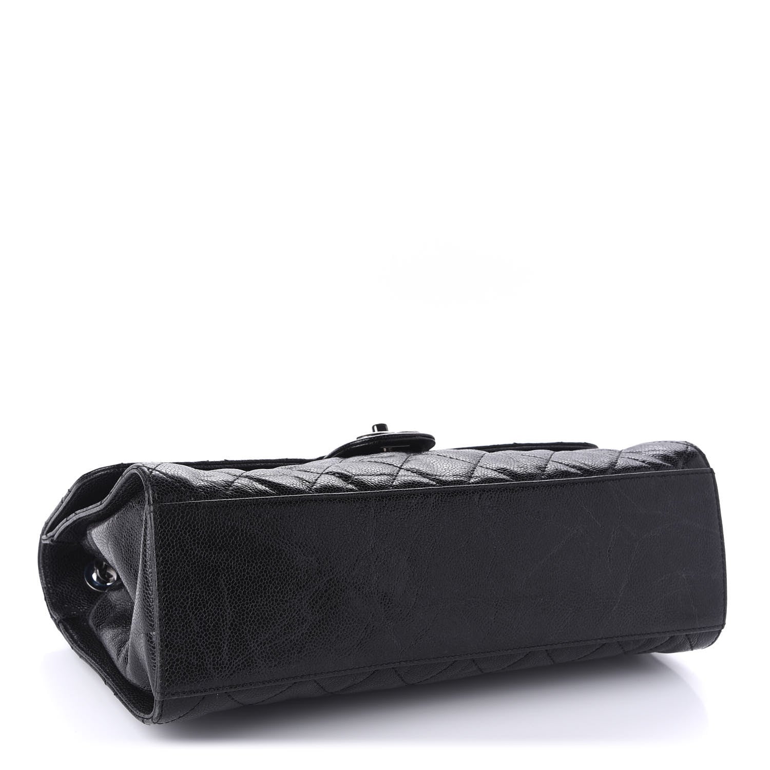 Chanel Crumpled Grained Calfskin Jumbo CC Crave Flap Black 4 of 10