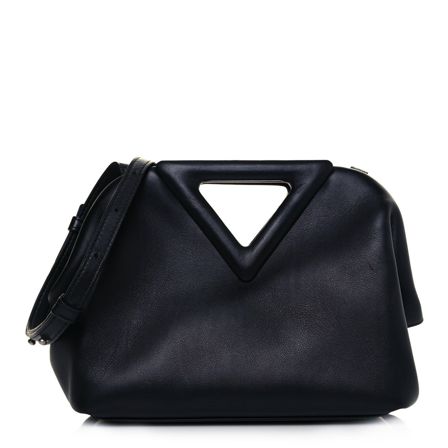Calfskin Small The Point Triangle Bag Black