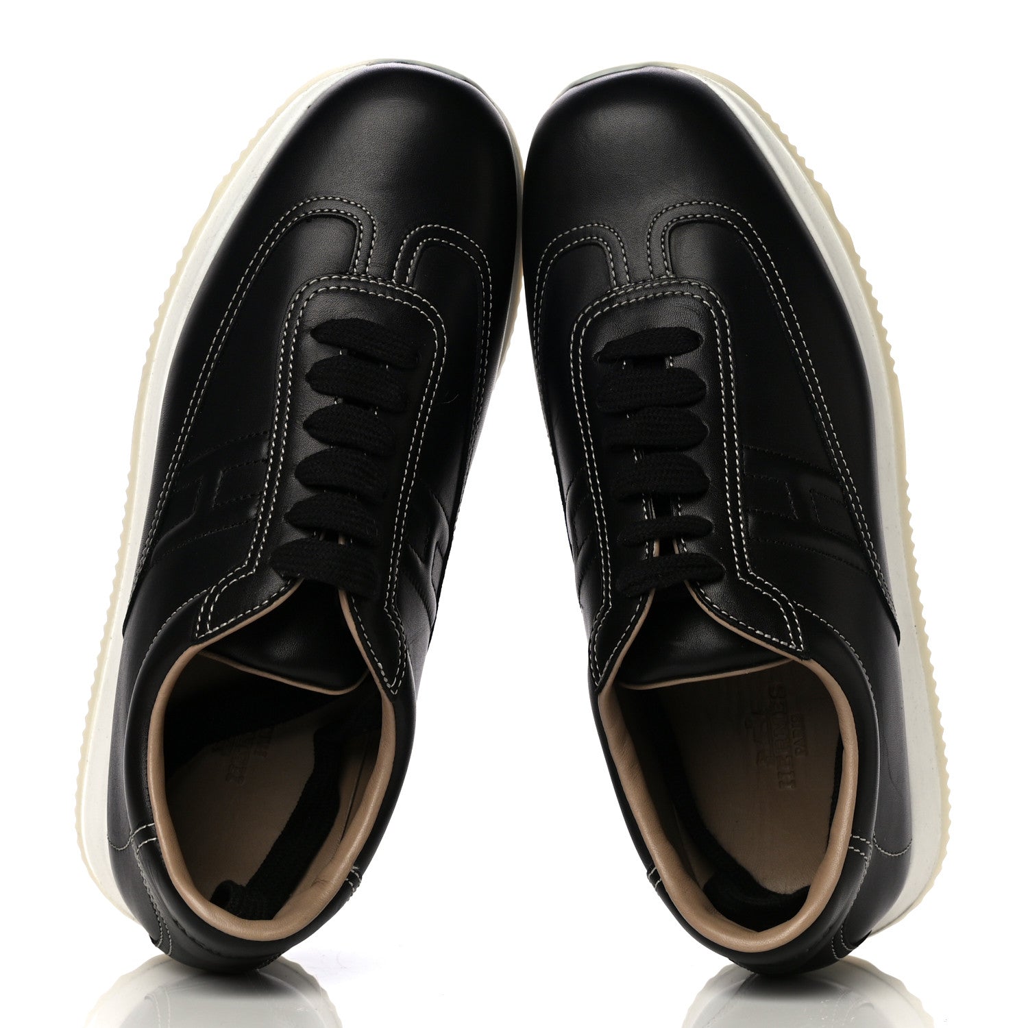 Hermes Calfskin Womens Quick Sneakers 38 Black 7 of 19