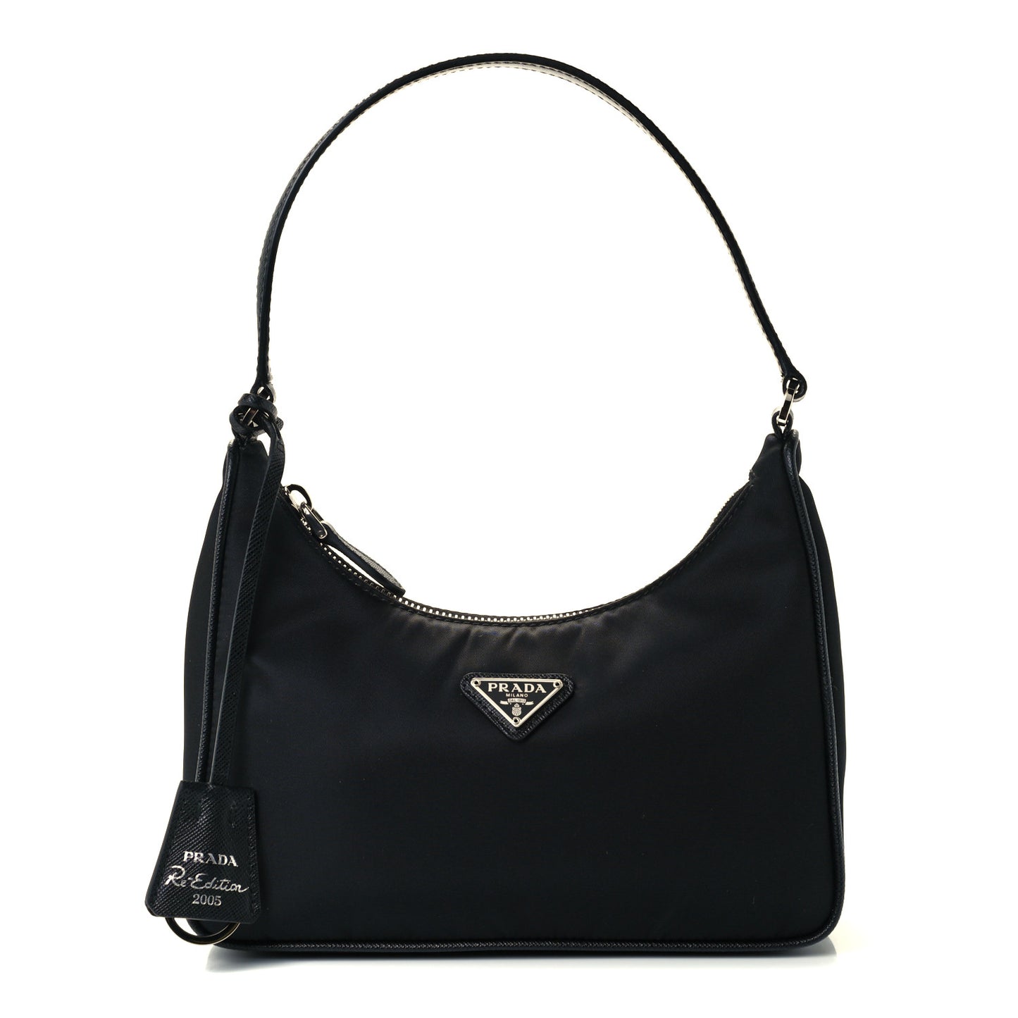 Tessuto Nylon Saffiano Mini Re-Edition 2005 Bag Black